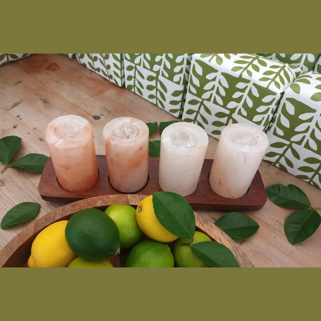 Ancient Wisdom Himalayan Salt Shot Glasses & Wood Serving Stand - Gift Set of 2 or 4 Home & Garden > Kitchen & Dining > Tableware > Drinkware > Drinkware Sets > Shot Glasses emmy-jane-boutique.myshopify.com