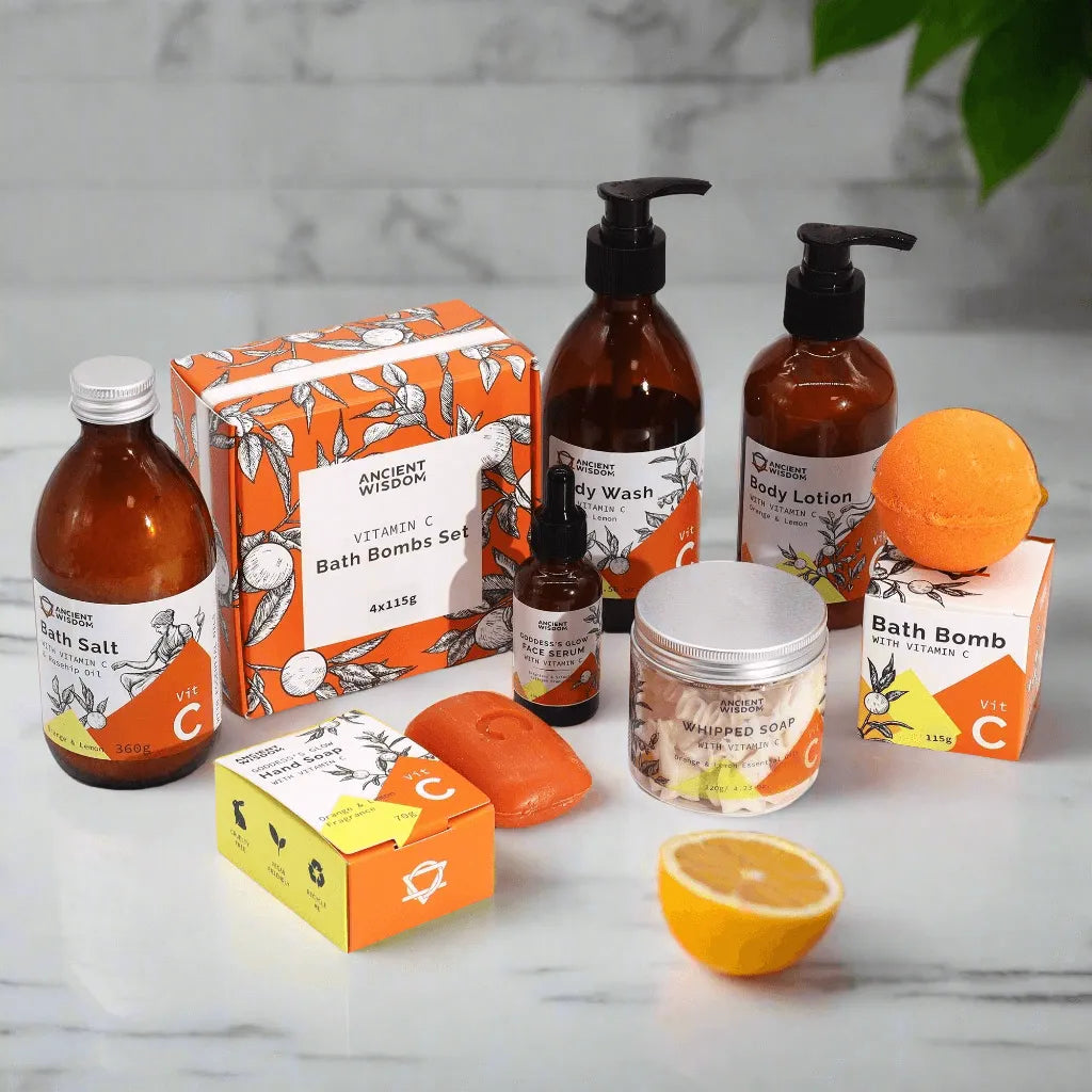 Ancient Wisdom Vitamin C Bath Salt - Himalayan Salt and Essential Oils Health & Beauty > Personal Care > Cosmetics > Bath & Body > Bath Additives > Bath Salts > Bath Salts Gift Sets > Aromatherapy Bath Salt Gift Set > Vitamin C Bath Salt > Himalayan Salt and Essential Oils emmy-jane-boutique.myshopify.com