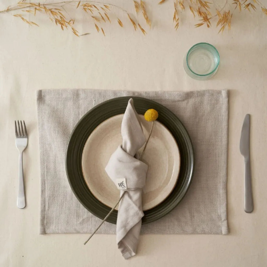 Wild And Stone Organic Cotton Napkins - Blue Green Grey Red Sand - Set of 4 Home & Garden > Linens & Bedding > Table Linen > Cloth Serviettes > Napkins > Organic Cotton Napkins > Blue Green Grey Red Sand Napkins > Set of 4 Napkins emmy-jane-boutique.myshopify.com