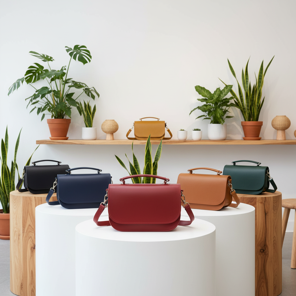 Aura Handmade Leather Bag - Red