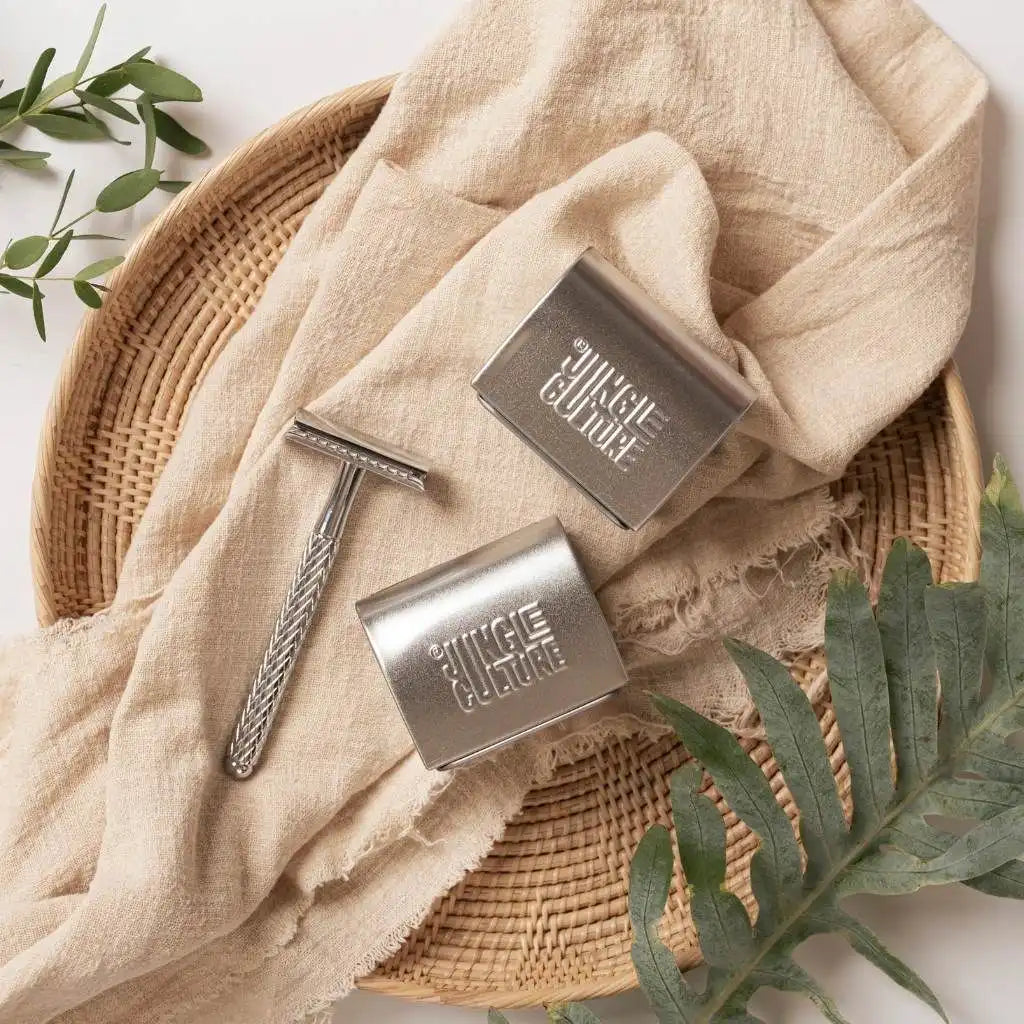 Jungle Culture Eco-Friendly Safety Razors With 10x Razor Blades - Ethical Shaving Health & Beauty > Personal Care > Shaving & Grooming > Razors & Razor Blades > Eco-Friendly Razors > Zero Waste Razors emmy-jane-boutique.myshopify.com