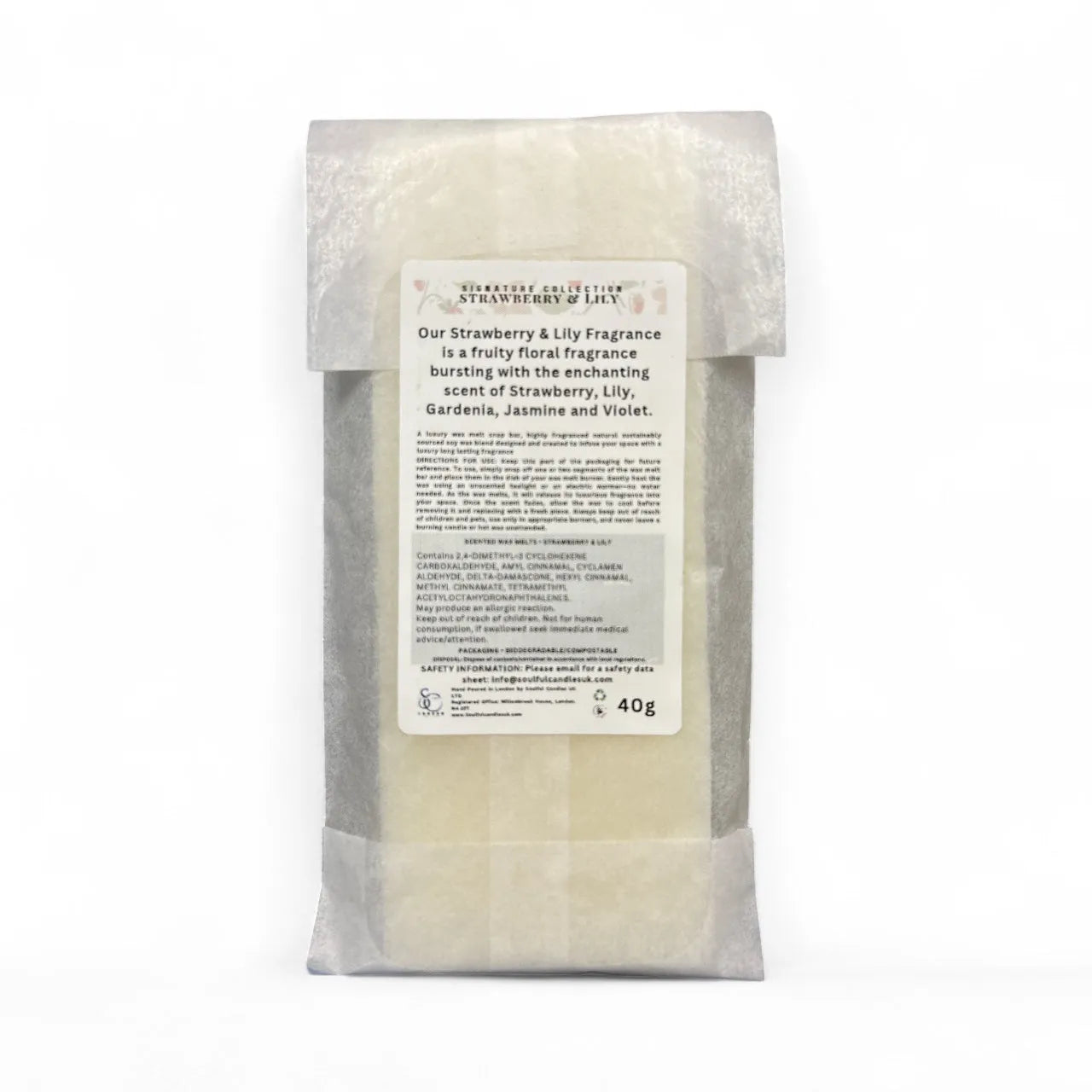 Strawberry & Lily Soy Wax Melt Snap Bar – 40g