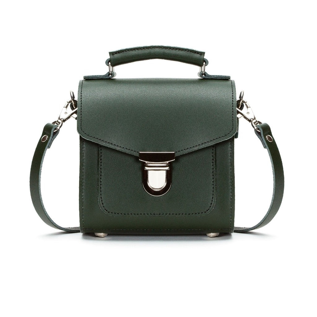 Handmade Leather Sugarcube Handbag - Ivy Green-0