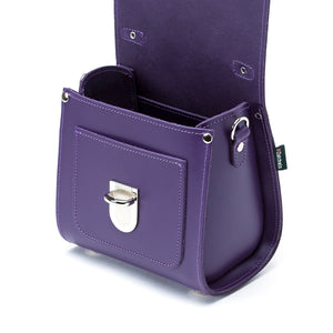 Handmade Leather Sugarcube Handbag - Purple-2