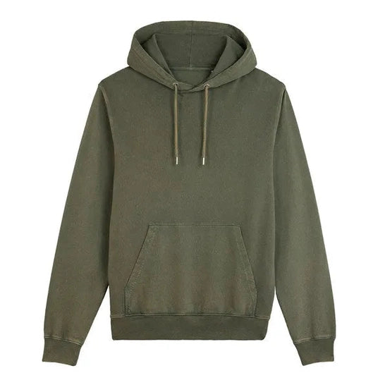 Green hoodie on a white background