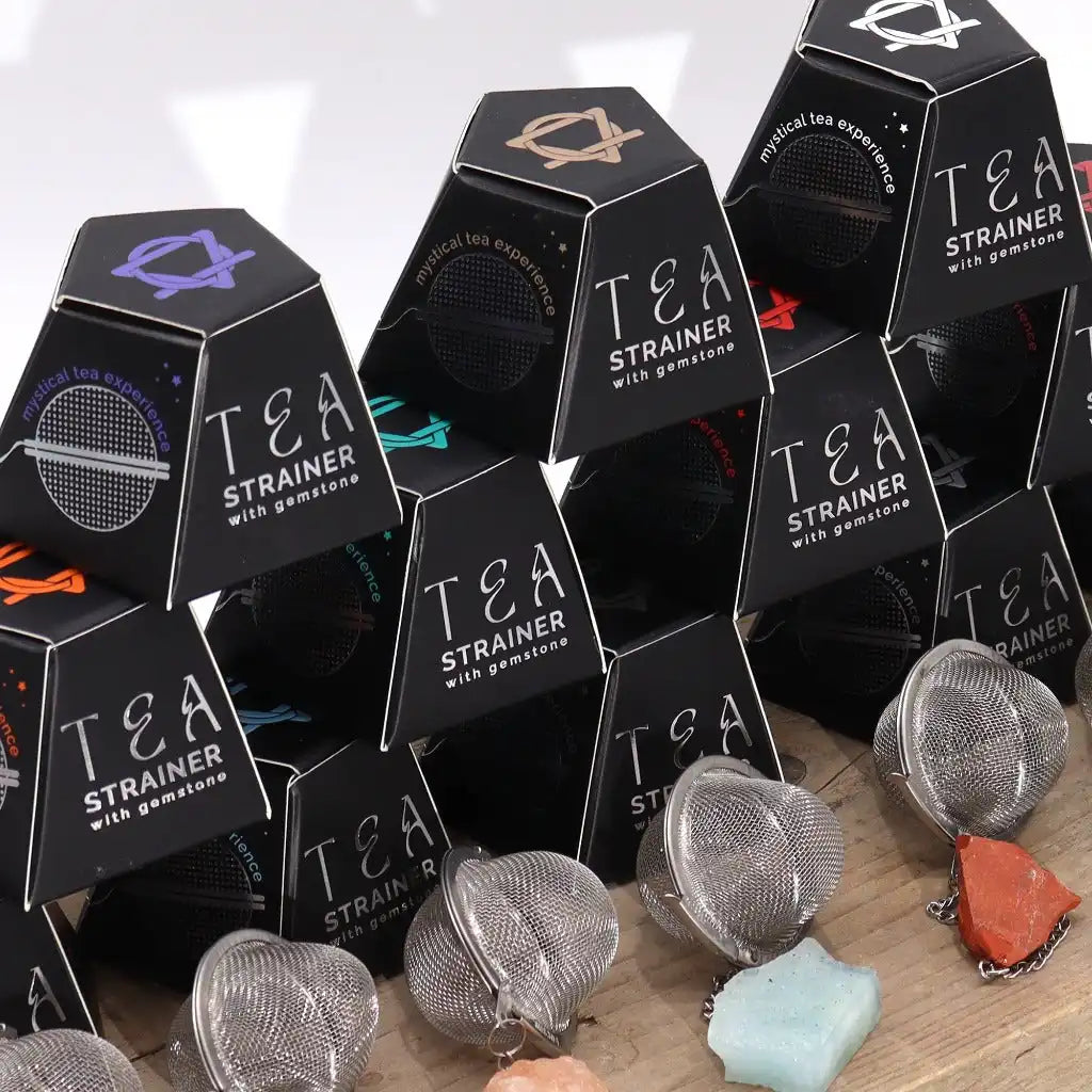 Ancient Wisdom Tea Strainer - Raw Gemstone & Stainless Steel Tea Strainer- Tea Gift Home & Garden > Kitchen & Dining > Kitchen Tools & Utensils > Tea Strainers > Raw Gemstone Tea Strainers > Stainless Steel Tea Strainers > Tea Gifts emmy-jane-boutique.myshopify.com