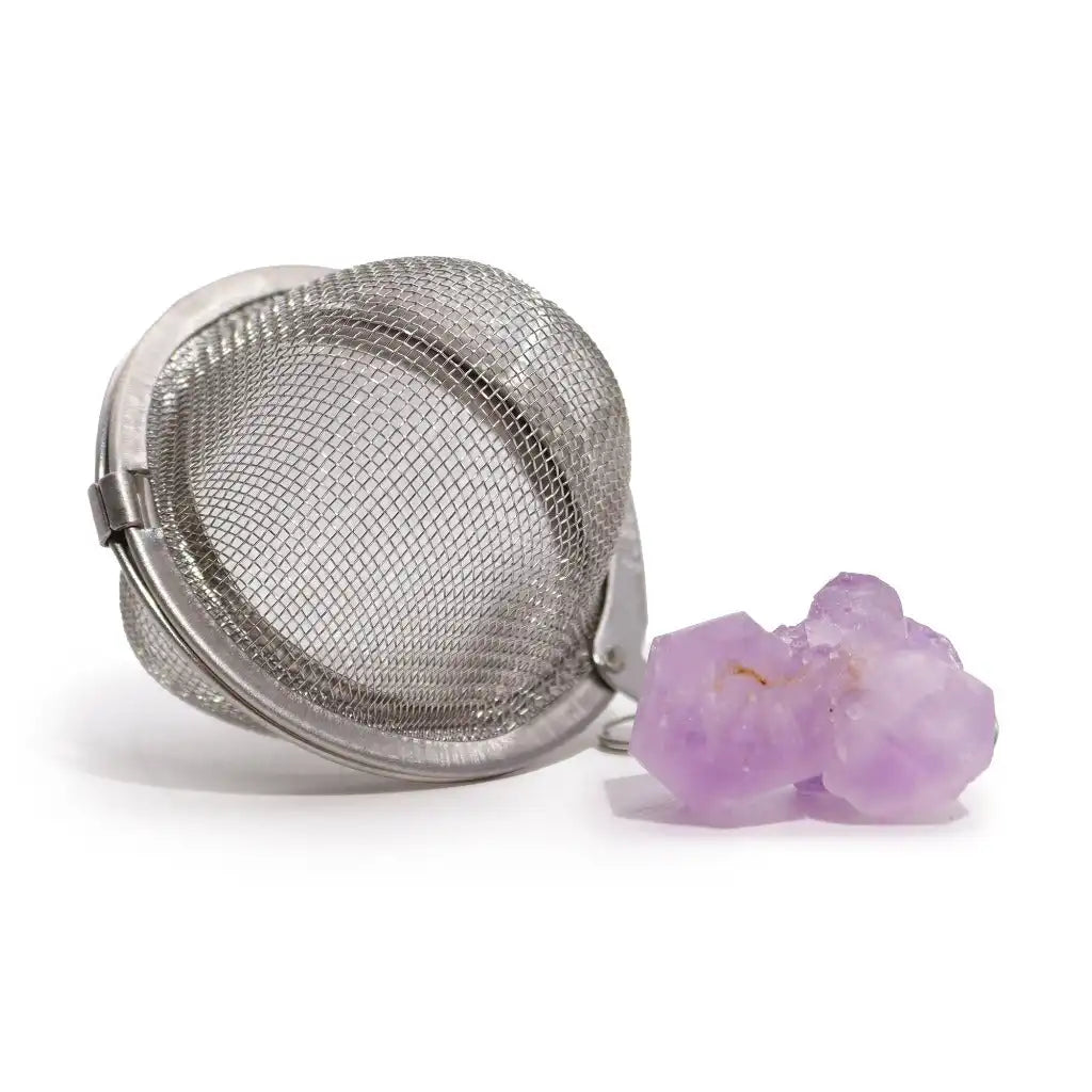 Ancient Wisdom Tea Strainer - Raw Gemstone & Stainless Steel Tea Strainer- Tea Gift Home & Garden > Kitchen & Dining > Kitchen Tools & Utensils > Tea Strainers > Raw Gemstone Tea Strainers > Stainless Steel Tea Strainers > Tea Gifts emmy-jane-boutique.myshopify.com