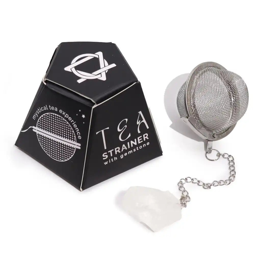 Ancient Wisdom Tea Strainer - Raw Gemstone & Stainless Steel Tea Strainer- Tea Gift Home & Garden > Kitchen & Dining > Kitchen Tools & Utensils > Tea Strainers > Raw Gemstone Tea Strainers > Stainless Steel Tea Strainers > Tea Gifts emmy-jane-boutique.myshopify.com