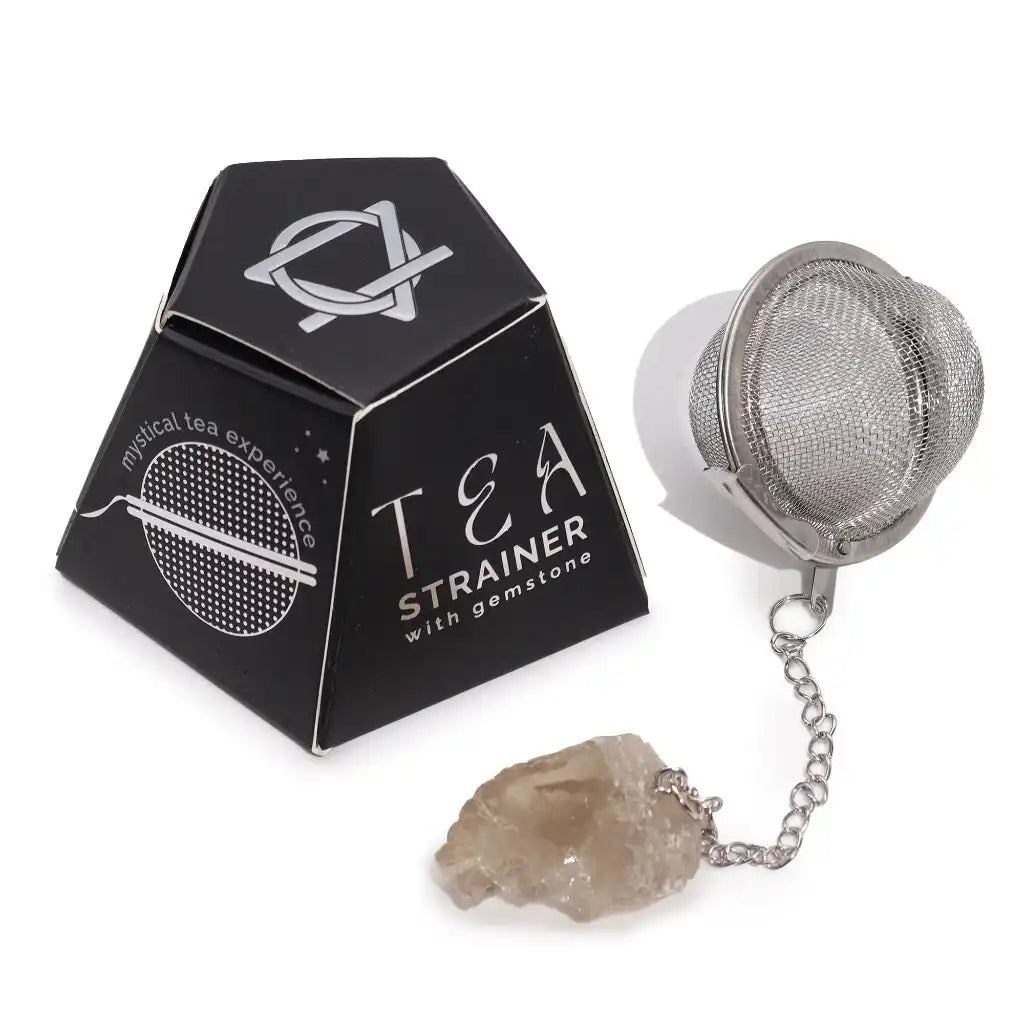 Ancient Wisdom Tea Strainer - Raw Gemstone & Stainless Steel Tea Strainer- Tea Gift Home & Garden > Kitchen & Dining > Kitchen Tools & Utensils > Tea Strainers > Raw Gemstone Tea Strainers > Stainless Steel Tea Strainers > Tea Gifts emmy-jane-boutique.myshopify.com