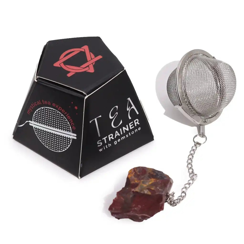 Ancient Wisdom Tea Strainer - Raw Gemstone & Stainless Steel Tea Strainer- Tea Gift Home & Garden > Kitchen & Dining > Kitchen Tools & Utensils > Tea Strainers > Raw Gemstone Tea Strainers > Stainless Steel Tea Strainers > Tea Gifts emmy-jane-boutique.myshopify.com