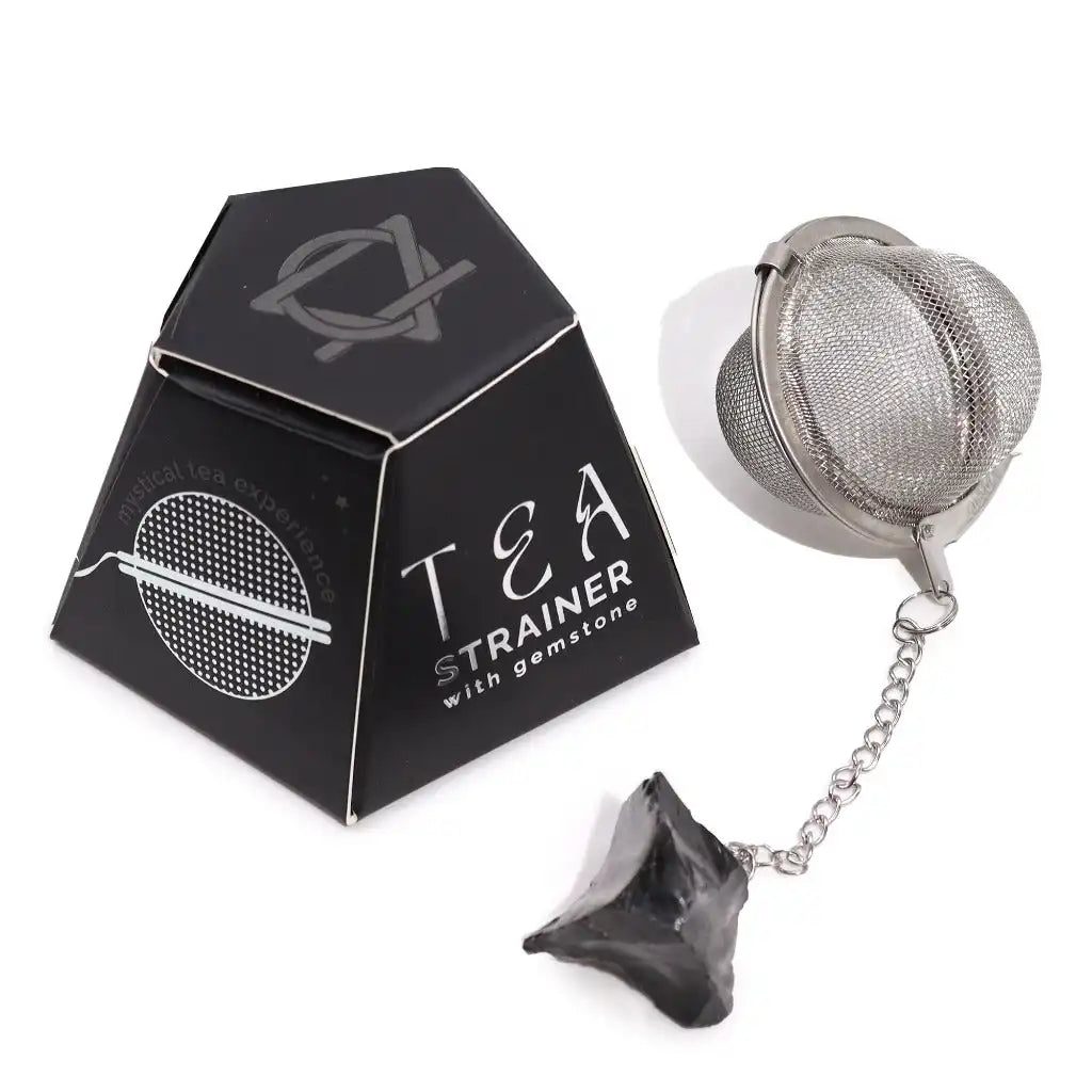 Ancient Wisdom Tea Strainer - Raw Gemstone & Stainless Steel Tea Strainer- Tea Gift Home & Garden > Kitchen & Dining > Kitchen Tools & Utensils > Tea Strainers > Raw Gemstone Tea Strainers > Stainless Steel Tea Strainers > Tea Gifts emmy-jane-boutique.myshopify.com