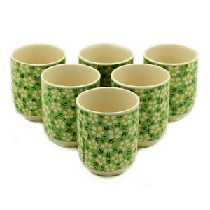Emmy Jane - Herbal Tea Cups - Set of 6 Ceramic Cups - 5 Designs . These lovely little herbal teacups would make a great housewarming or wedding gift, especially when teamed with our matching teapots and artisan tea blends. Set of 6 cups 5 Designs Matching herbal teapots available.