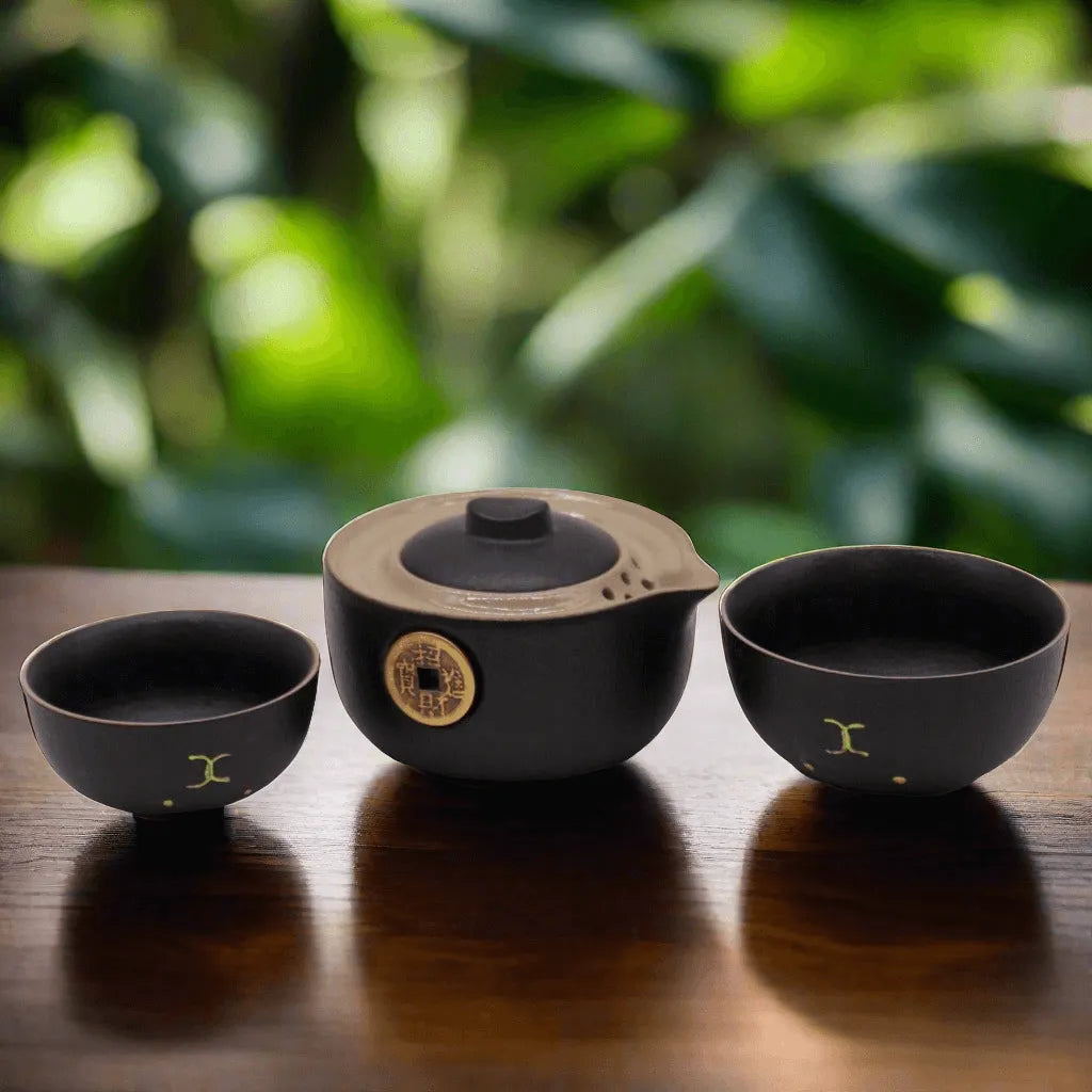 Emmy Jane Travel Teapot Set for 2 - Money Cat Teapot Set - Black or Red Home & Garden > Kitchen & Dining > Tableware > Coffee & Tea Sets > Herbal Teapot Sets > Travel Teapot Set for 2 emmy-jane-boutique.myshopify.com