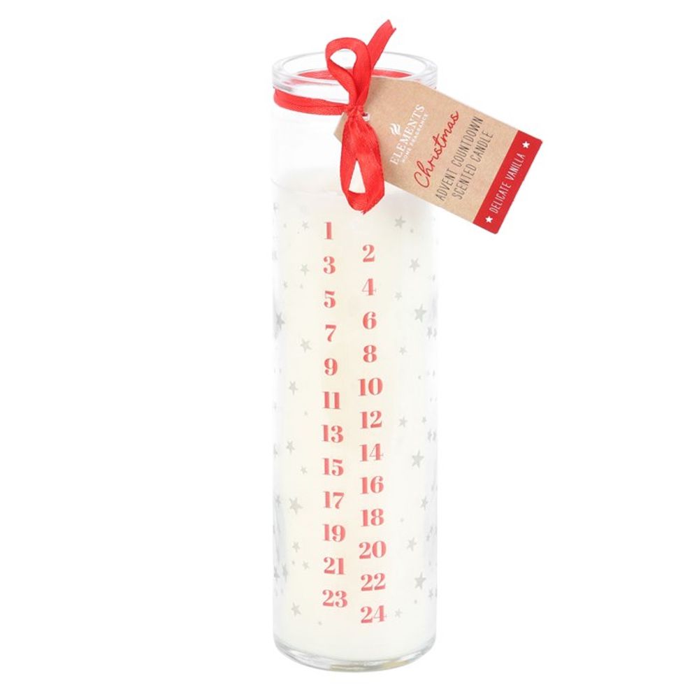 White Vanilla Advent Tube Candle - 24 Day Countdown to Xmas