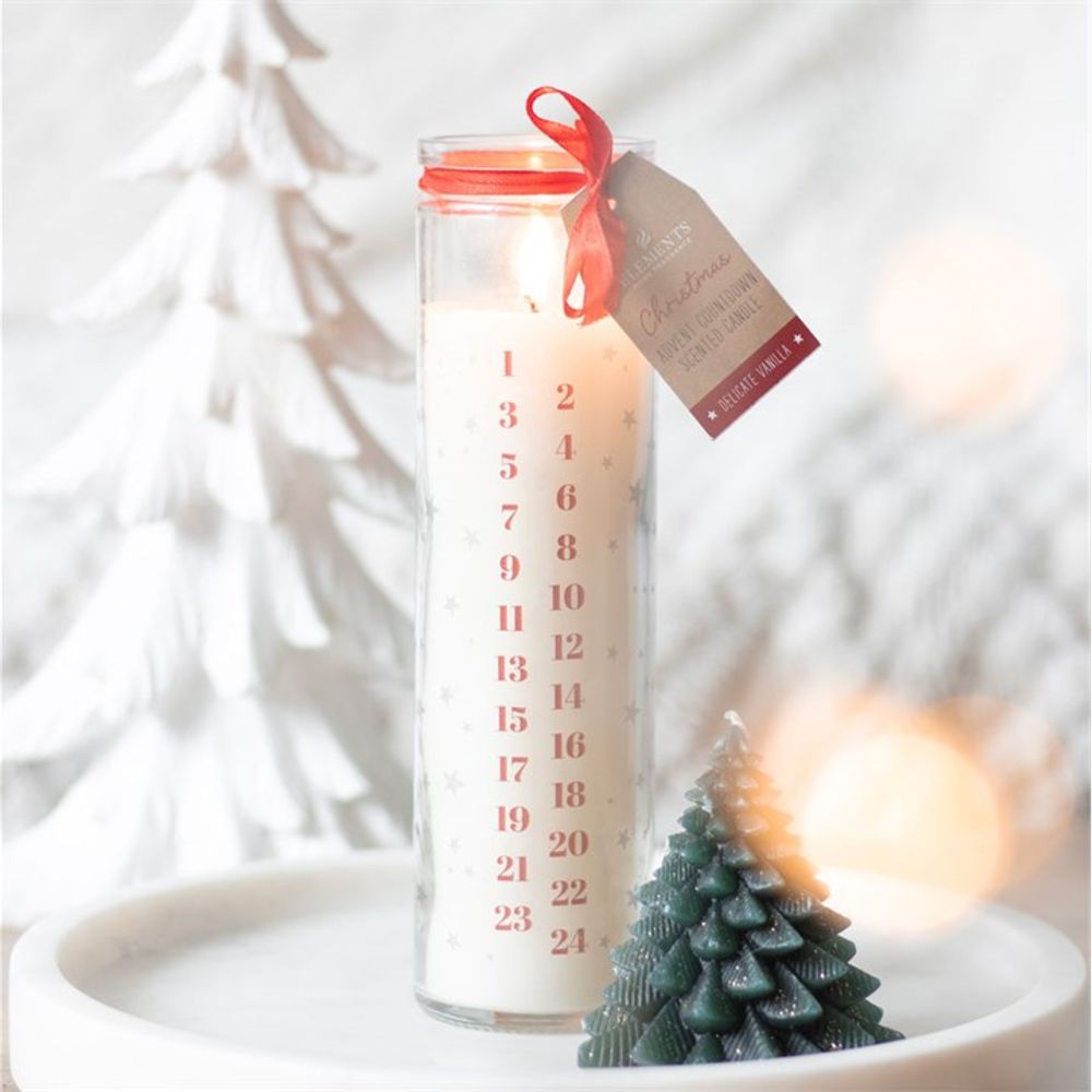 White Vanilla Advent Tube Candle - 24 Day Countdown to Xmas