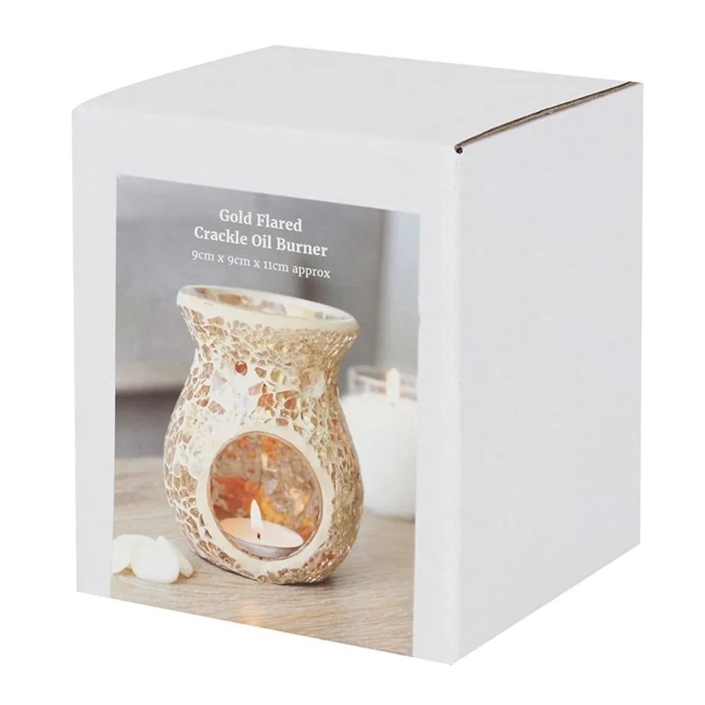 Small Gold Crackle Glass Oil Burner  emmy-jane-boutique.myshopify.com