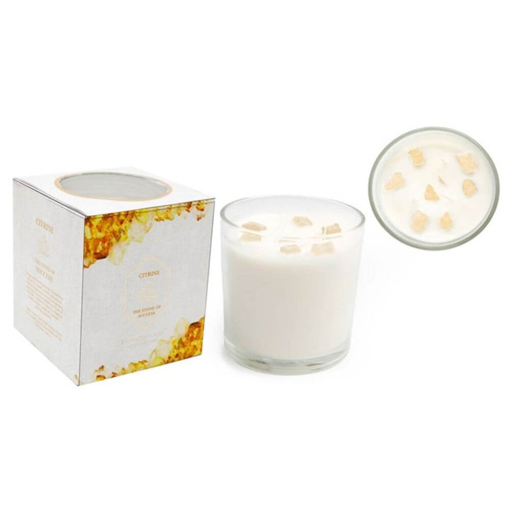 Summer Garden Candle with Citrine Crystals