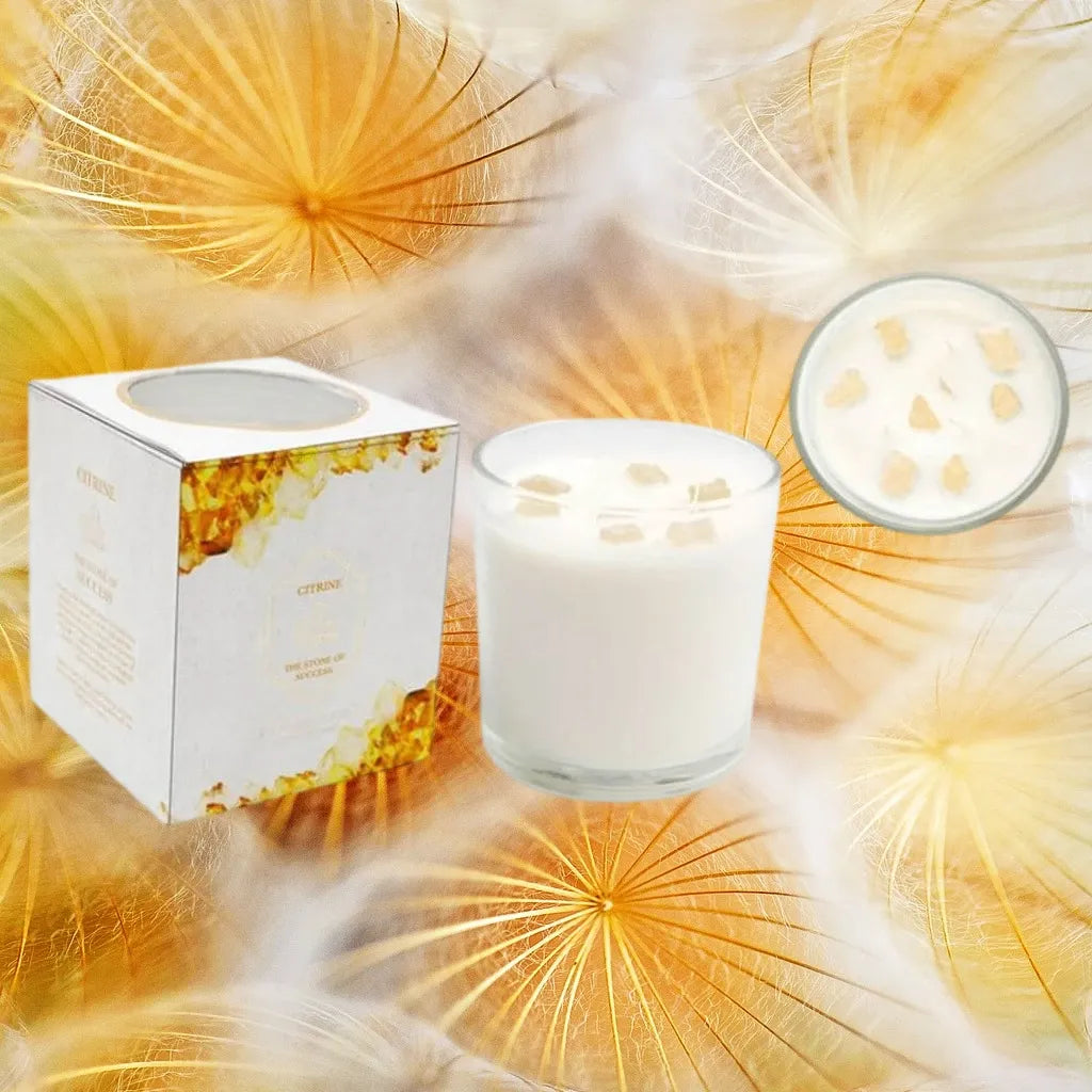 Summer Garden Candle with Citrine Crystals