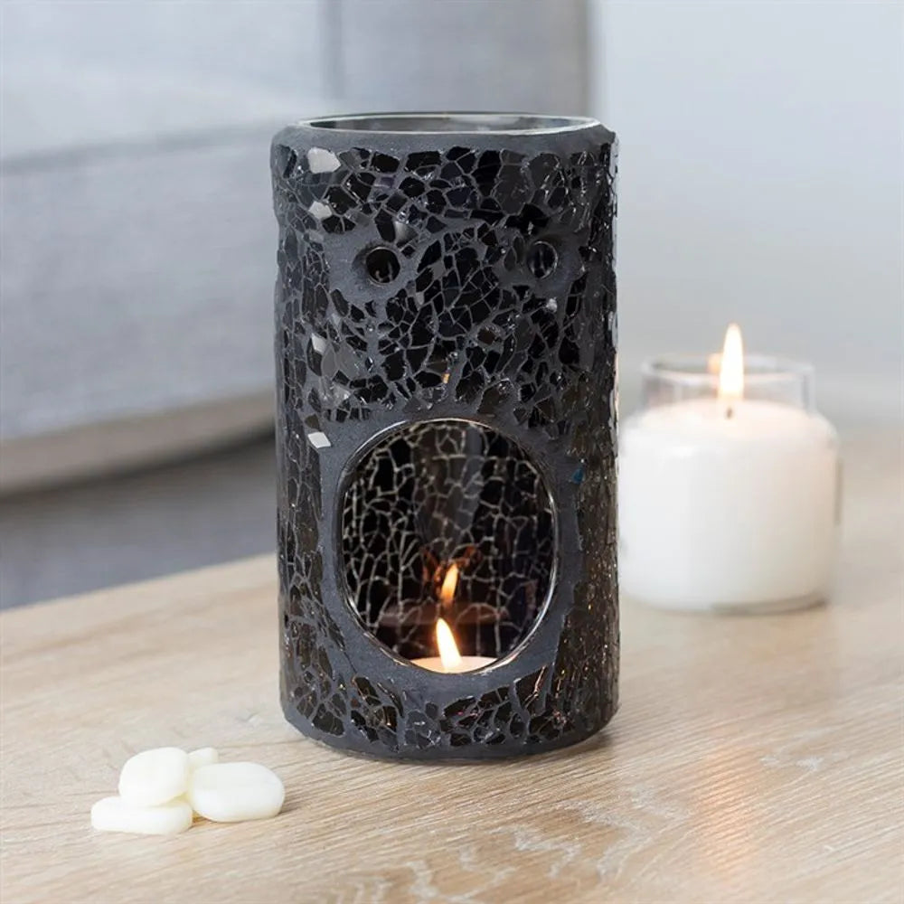 Something Different Oil & Wax Burner - Black Crackle Glass - Home Fragrance Oil Diffuser Home & Garden > Decor > Home Fragrance Accessories > Aroma Diffusers > Ceramic Oil Burners > Black Crackle Glass Oil Burners emmy-jane-boutique.myshopify.com