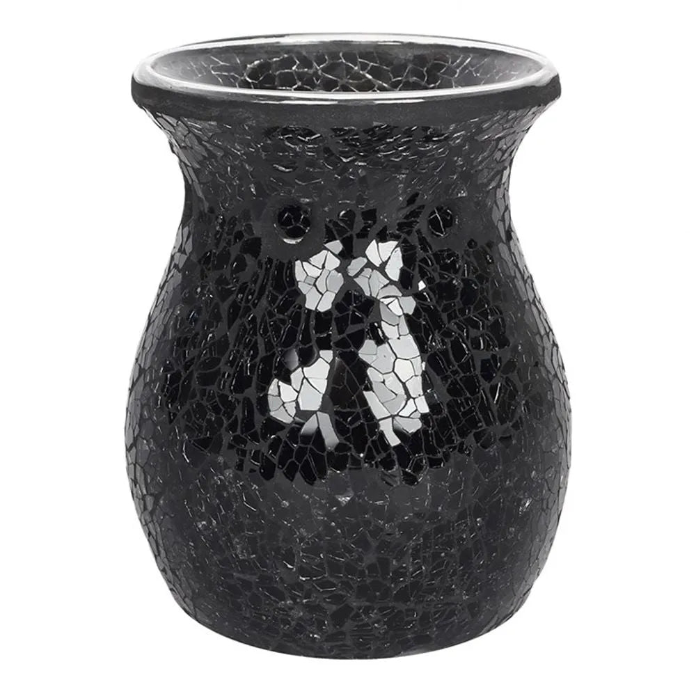 Something Different Oil Burner - Black Crackle Glass - Mosaic Mirror Effect - Aromatherapy Diffuser Home & Garden > Decor > Home Fragrance Accessories > Candle & Oil Warmers >Wax Melt Burners > Black Wax & Oil Burners emmy-jane-boutique.myshopify.com