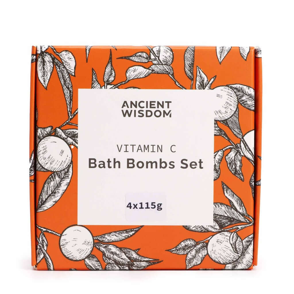 Emmy Jane - Ancient Wisdom - Vitamin C Skincare Bathbomb Gift Set Treat your skin with our set of Four Fizzing Bath Bombs for a luxurious soak. Packed with nourishing ingredients and uplifting citrus scents, these products are designed to cleanse, soften, and brighten the skin, leaving it feeling refreshed and revitalised. Made with high-quality ingredients🔸Paraben and sulphate free🔸Cruelty-free