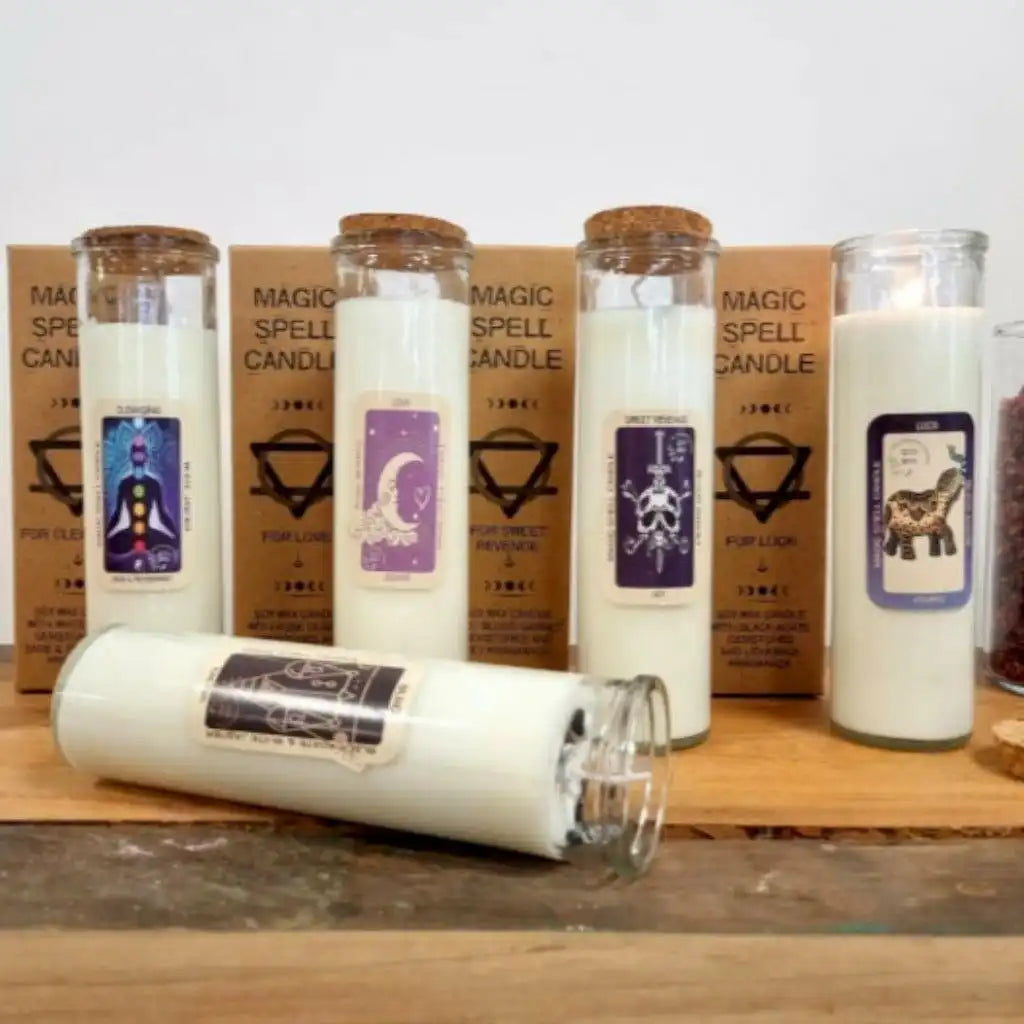 Ancient Wisdom Magic Soy Wax and Gemstone Spell Candles - Gift Boxed - Long Burning Home & Garden > Decor > Home Fragrances > Candles > Soy Wax Candles > Magic Soy Wax and Gemstone Spell Candles > Gift Boxed Candles > Long Burning Candles emmy-jane-boutique.myshopify.com