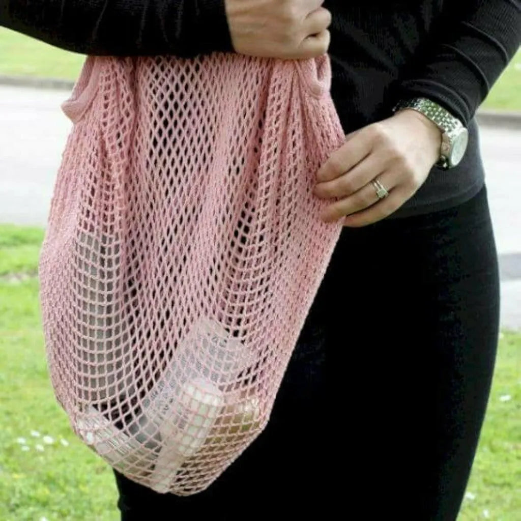 AWEarth AW Earth - Pure Cotton Mesh Bag - Natural Denim Blue Pink or Black Apparel & Accessories > Handbags, Wallets & Cases > Shopper Bags > Pure Cotton Mesh Bags emmy-jane-boutique.myshopify.com