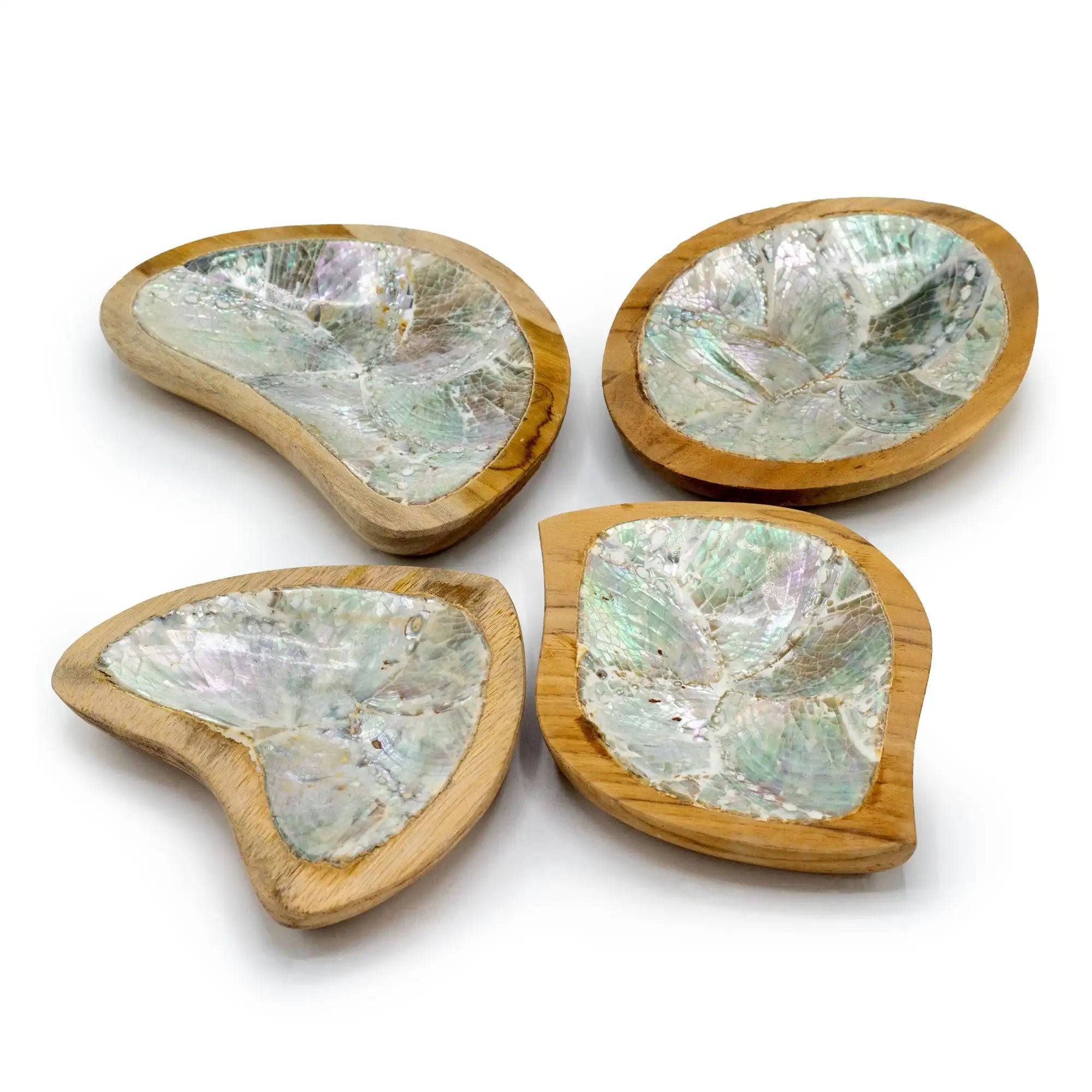 Ancient Wisdom Wooden Bowls with Shell Decor - Set of 4 Teak Wood Mini Bowls Home & Garden > Decor > Decorative Bowls > Wooden Bowls with Shell Decor > Set of 4 Wooden bowls > Teak Mini Bowls emmy-jane-boutique.myshopify.com