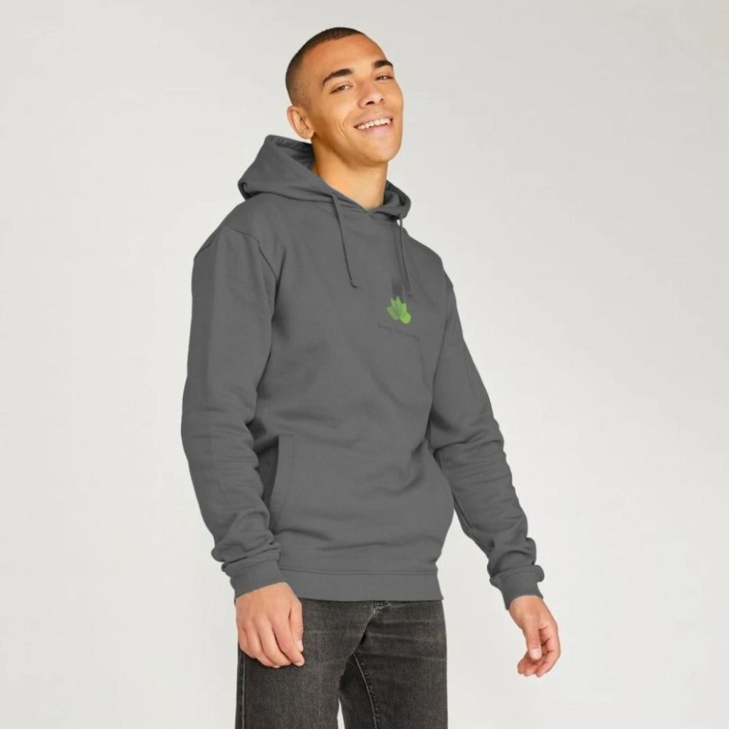 Dark Grey Ejb eco Mens Organic Cotton Hoodie - Vegan Friendly