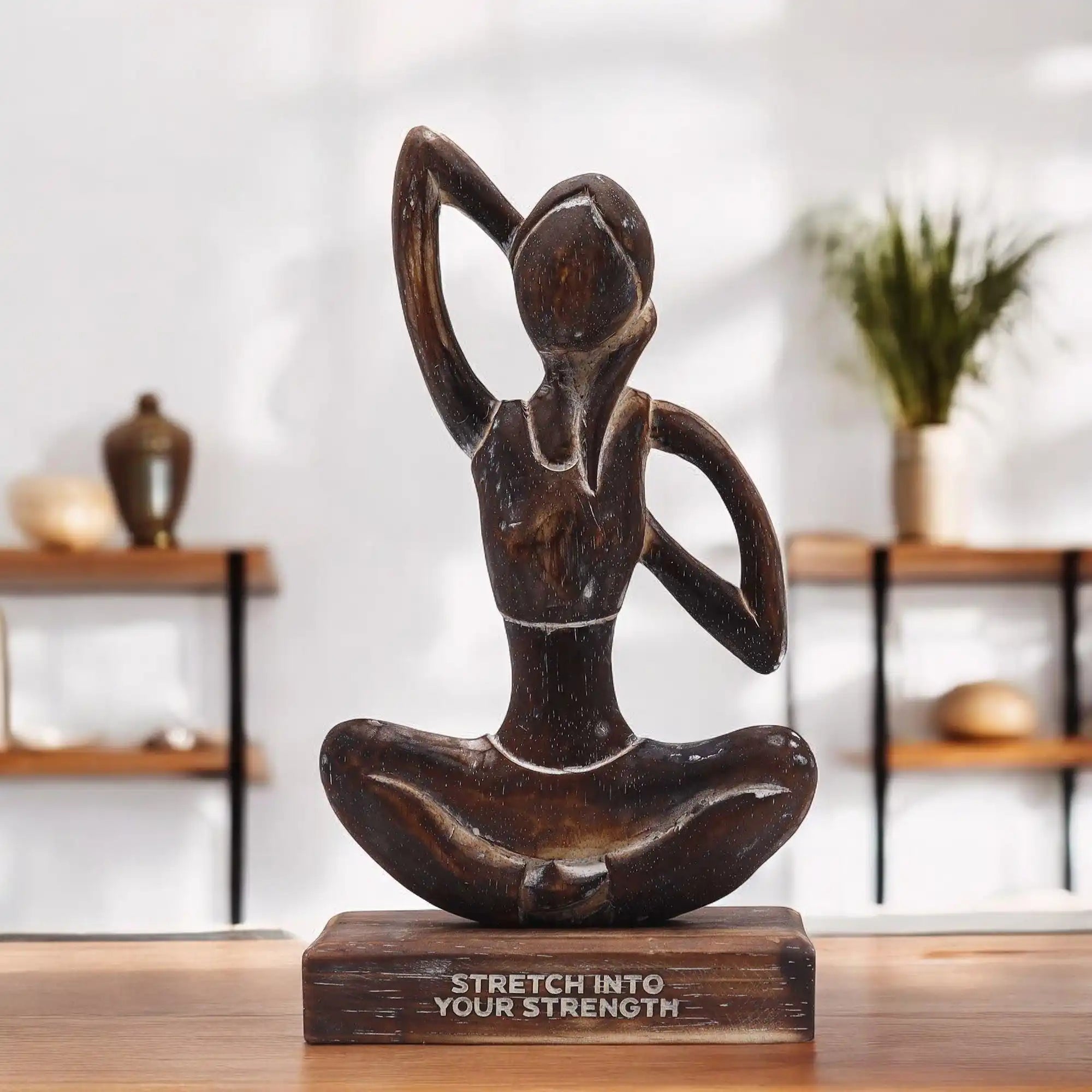 Ancient Wisdom Wooden Yoga Lady Figure - Handcrafted From Sustainable Wood Home & Garden > Decor > Artwork > Posters, Prints & Visual Artwork > Wooden Yoga Lady Figures > Handcrafted Wooden Figures > Sustainable Wood Statues emmy-jane-boutique.myshopify.com
