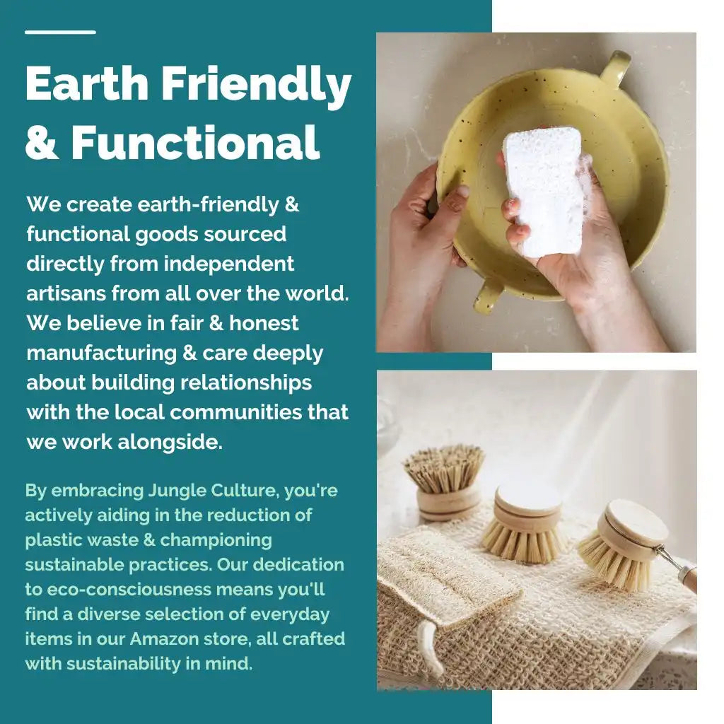 Jungle Culture Eco Friendly Dish Sponges - Pack Of 4 Biodegradable And Compostable Home & Garden > Household Supplies > Household Cleaning Supplies > Sponges & Scouring Pads > Cleaning Cloths > Dish Sponges emmy-jane-boutique.myshopify.com