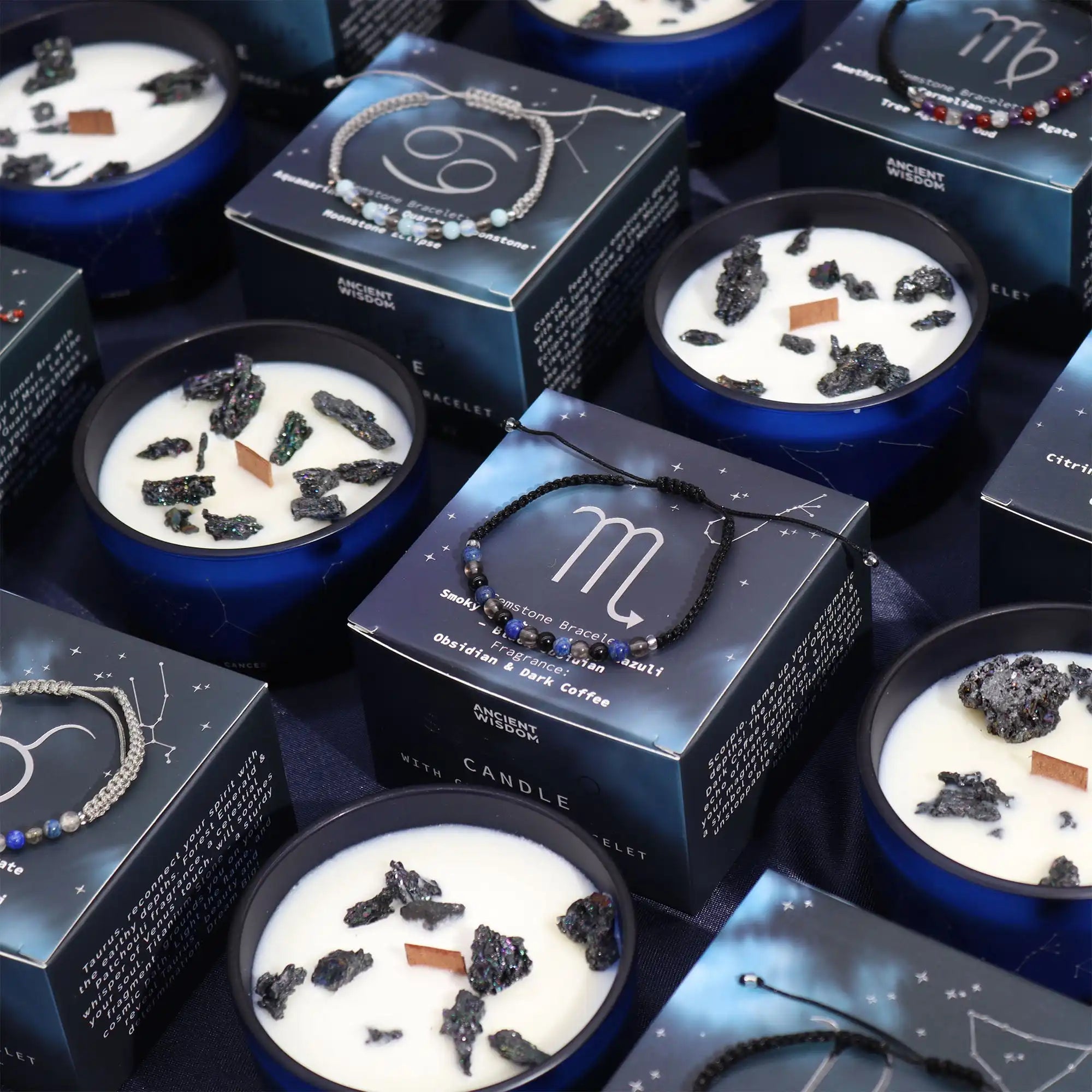 Ancient Wisdom Gemstone Candle Gifts - Zodiac Crystal Candles with Gemstone Bracelets Home & Garden > Decor > Home Fragrances > Candles > Soy Wax Candles > Gemstone Candle Gifts > Zodiac Crystal Candles with Gemstone Bracelets emmy-jane-boutique.myshopify.com