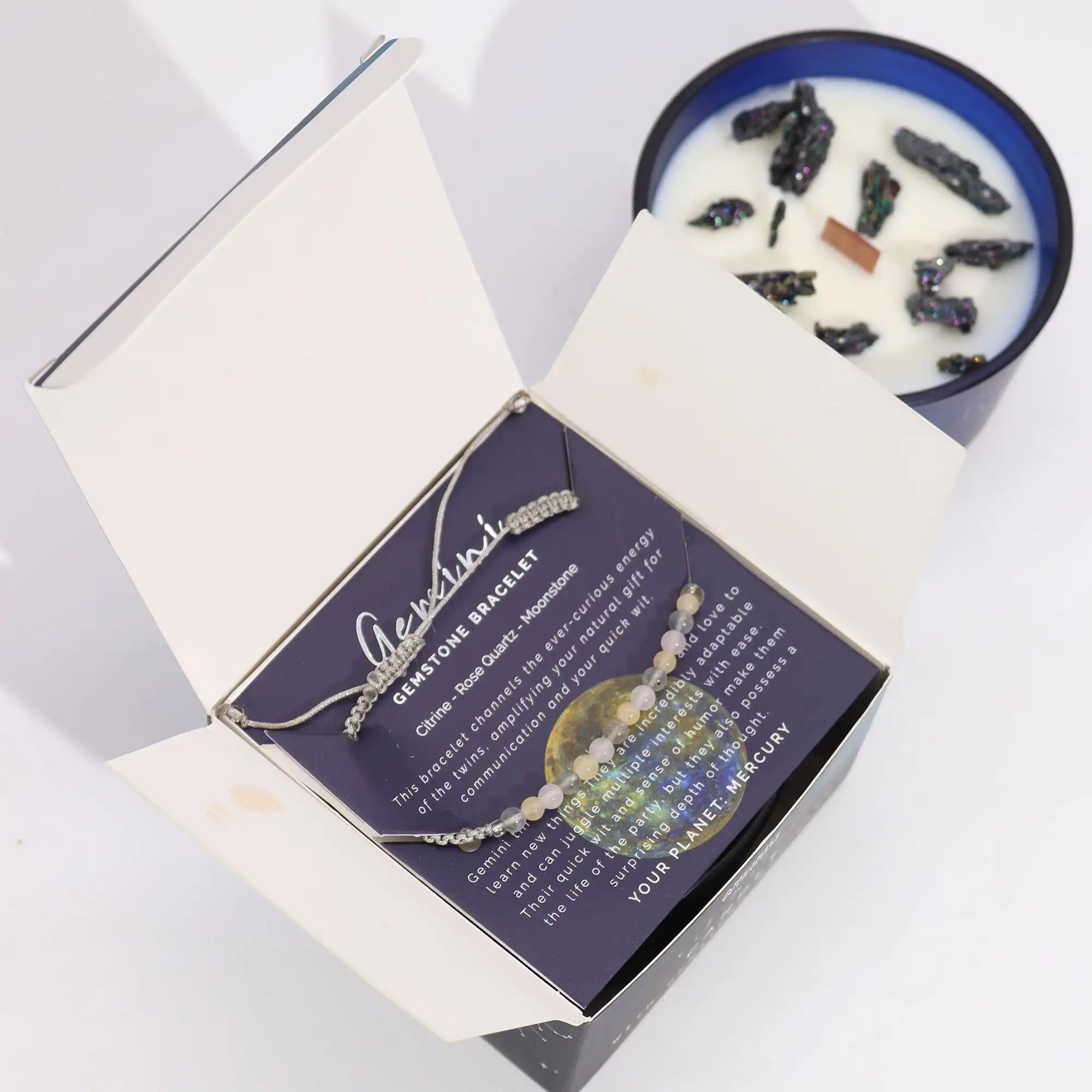 Ancient Wisdom Gemstone Candle Gifts - Zodiac Crystal Candles with Gemstone Bracelets Home & Garden > Decor > Home Fragrances > Candles > Soy Wax Candles > Gemstone Candle Gifts > Zodiac Crystal Candles with Gemstone Bracelets emmy-jane-boutique.myshopify.com