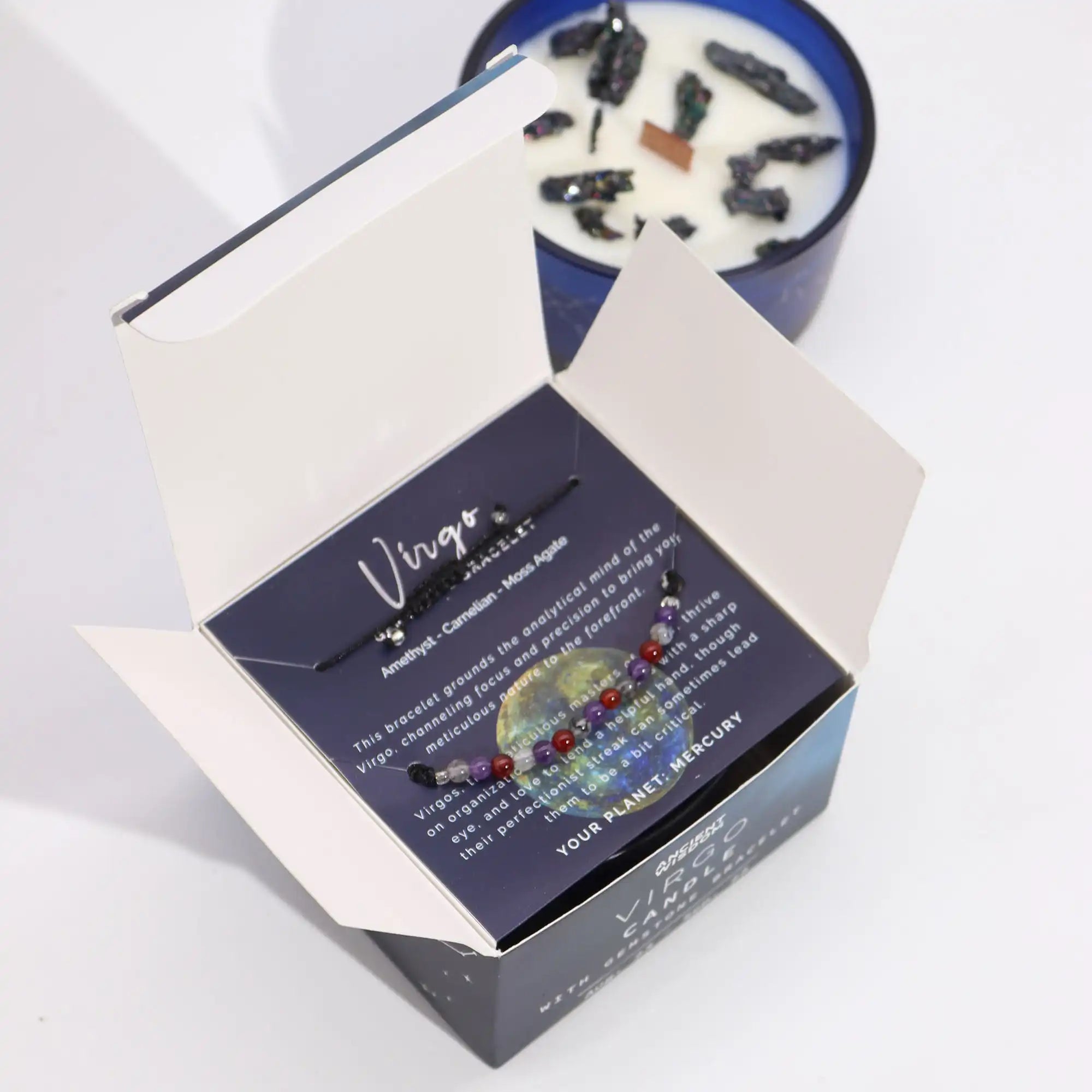 Ancient Wisdom Gemstone Candle Gifts - Zodiac Crystal Candles with Gemstone Bracelets Home & Garden > Decor > Home Fragrances > Candles > Soy Wax Candles > Gemstone Candle Gifts > Zodiac Crystal Candles with Gemstone Bracelets emmy-jane-boutique.myshopify.com