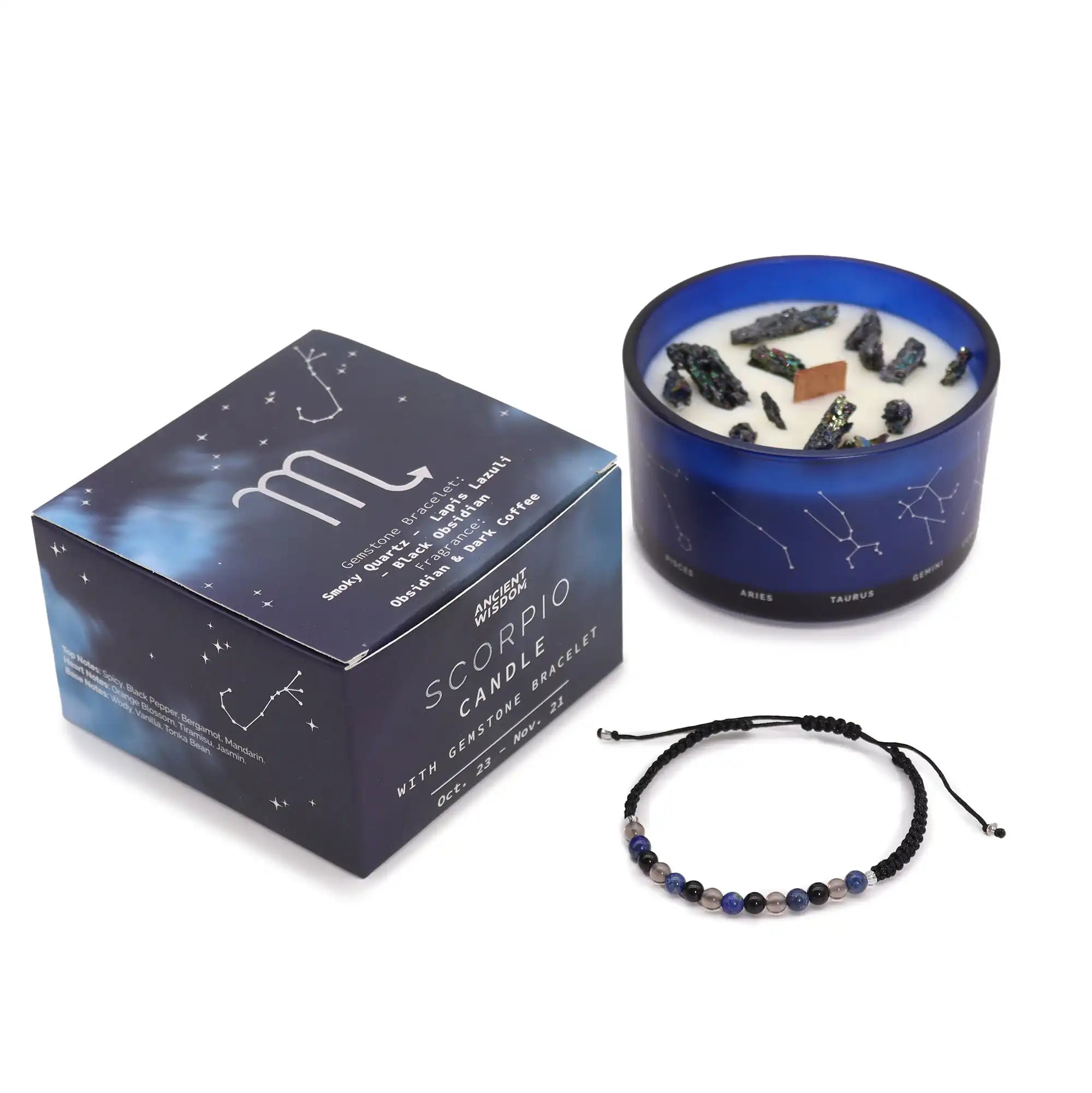 Ancient Wisdom Gemstone Candle Gifts - Zodiac Crystal Candles with Gemstone Bracelets Home & Garden > Decor > Home Fragrances > Candles > Soy Wax Candles > Gemstone Candle Gifts > Zodiac Crystal Candles with Gemstone Bracelets emmy-jane-boutique.myshopify.com