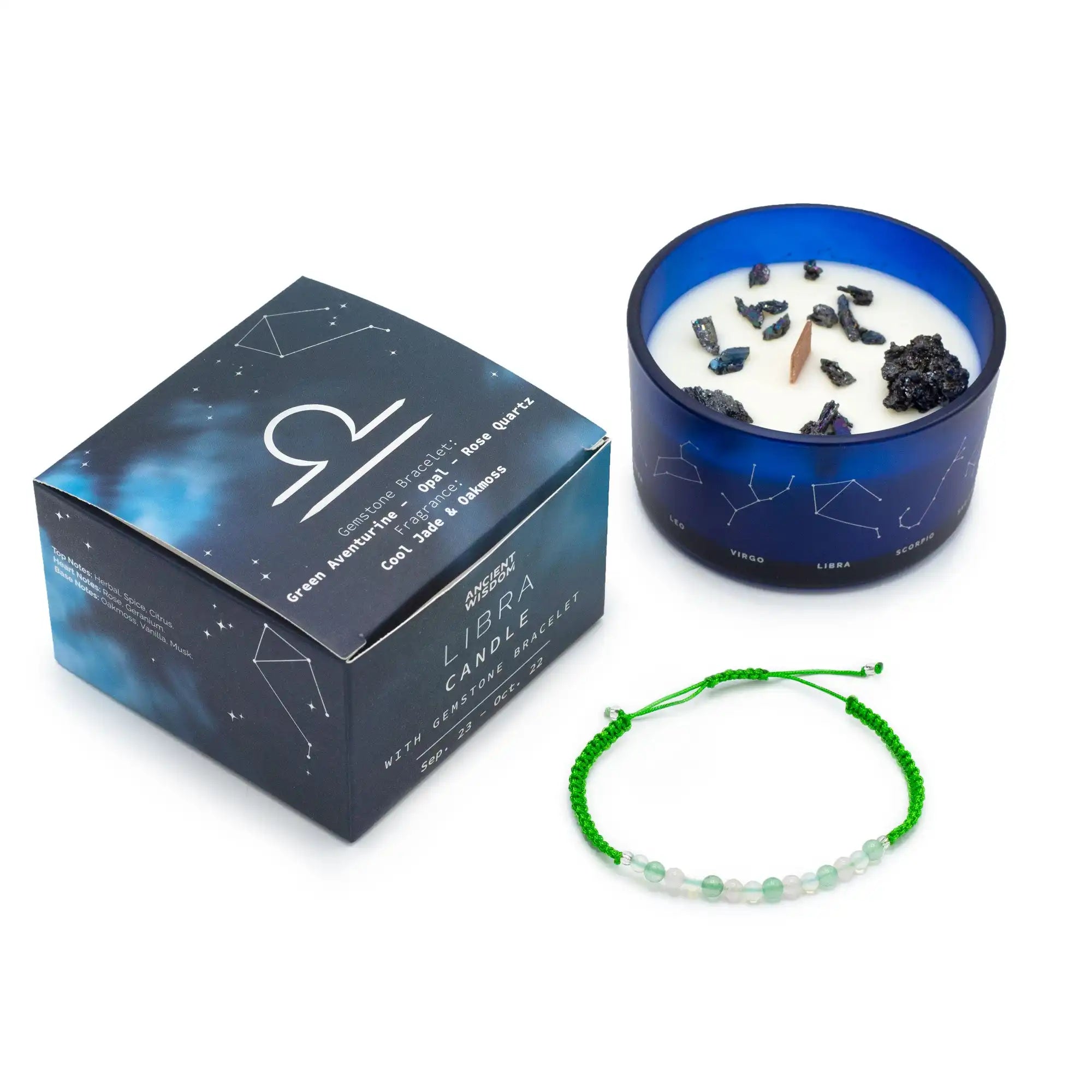 Ancient Wisdom Gemstone Candle Gifts - Zodiac Crystal Candles with Gemstone Bracelets Home & Garden > Decor > Home Fragrances > Candles > Soy Wax Candles > Gemstone Candle Gifts > Zodiac Crystal Candles with Gemstone Bracelets emmy-jane-boutique.myshopify.com