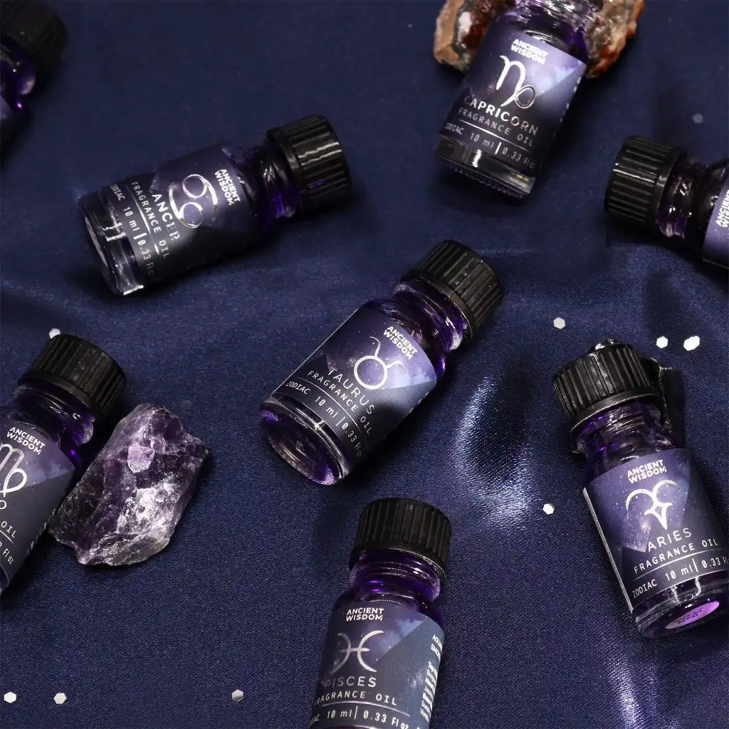 Ancient Wisdom Zodiac Fragrance Oils with Bio Glitter and Gemstones Made in the UK Home & Garden > Decor > Home Fragrances > Fragrance Oil > Zodiac Fragrance Oils with Bio Glitter and Gemstones emmy-jane-boutique.myshopify.com