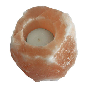 Emmy Jane Boutique Natural Himalayan Salt Rock Tealight Candle Holders - Grey or Pink