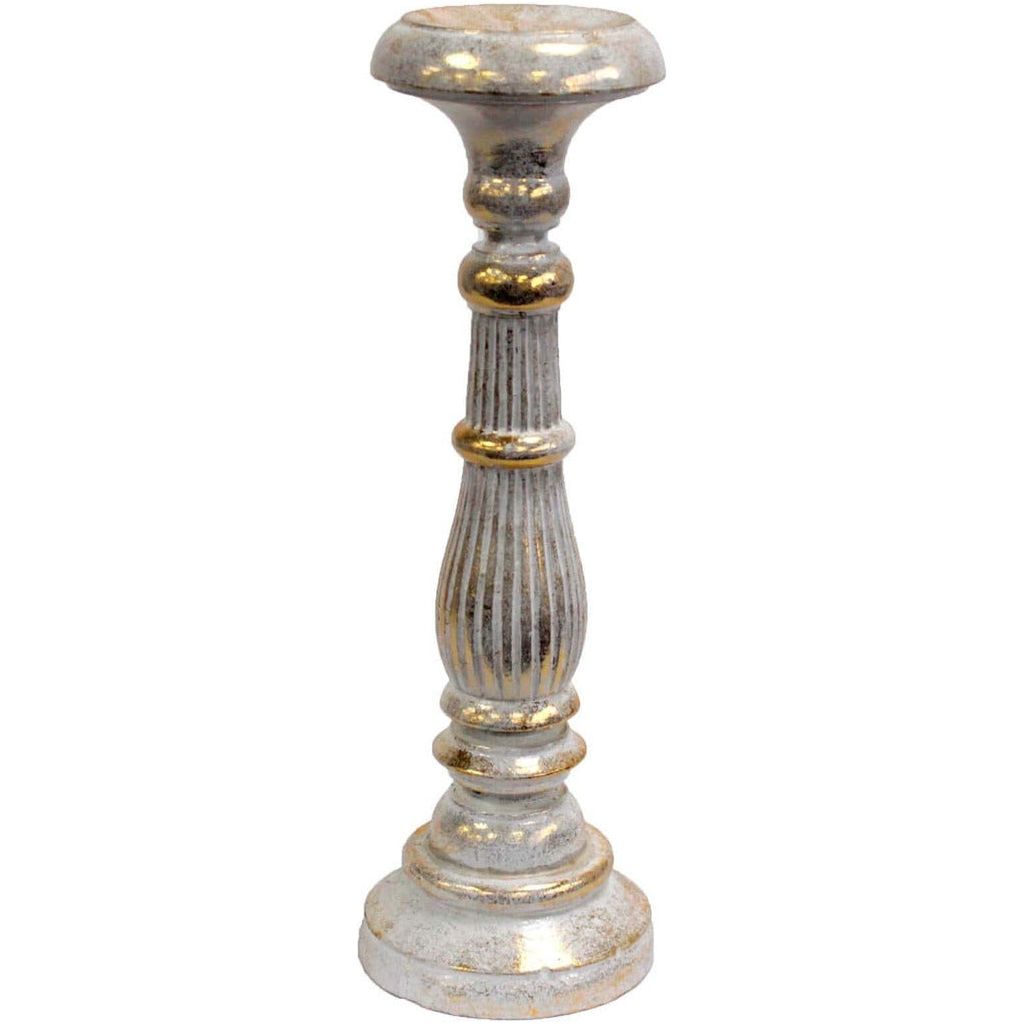 Emmy Jane Boutique Hand Carved Vintage Style Wooden Candle Stands - Sustainable Albesia Wood