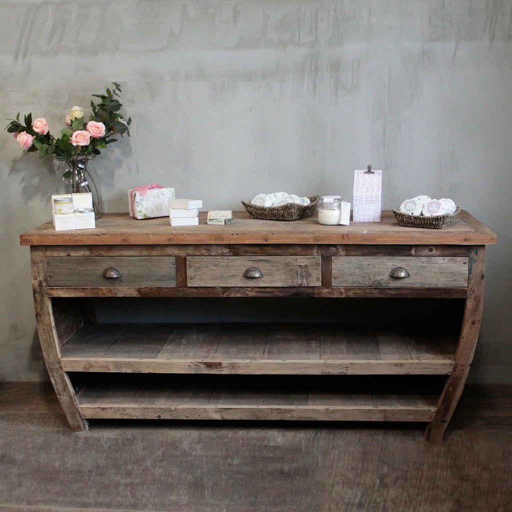 Emmy Jane Boutique Recycled Wooden Table - Upcycled Teak Wood Sideboard - Fairly Traded