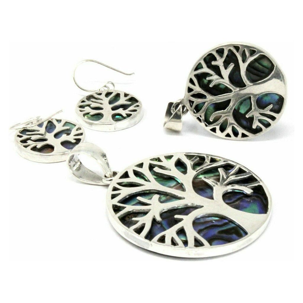 Emmy Jane Boutique Natural Shell Jewellery - Tree of Life Silver Earrings & Pendants