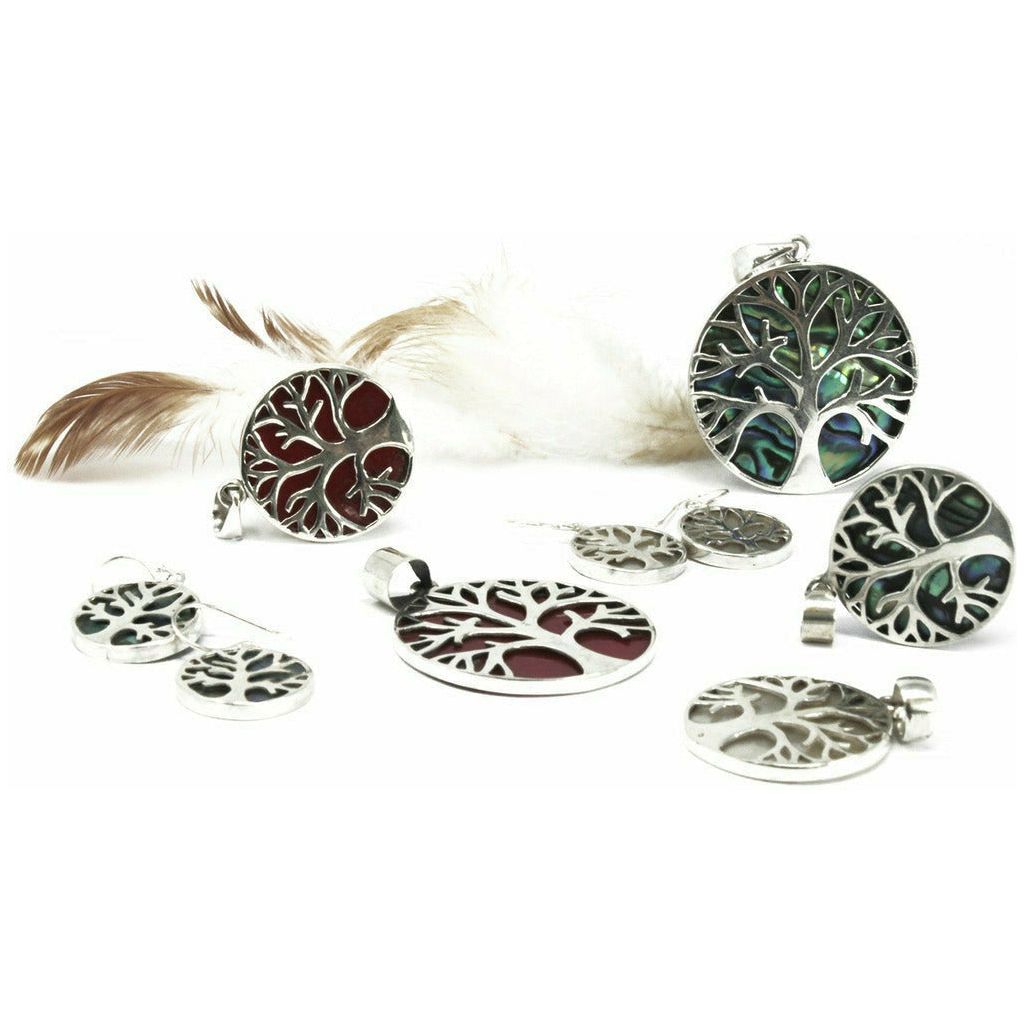 Emmy Jane Boutique Natural Shell Jewellery - Tree of Life Silver Earrings & Pendants