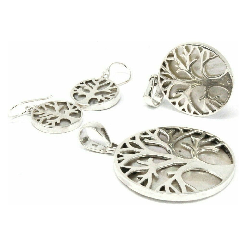 Emmy Jane Boutique Natural Shell Jewellery - Tree of Life Silver Earrings & Pendants