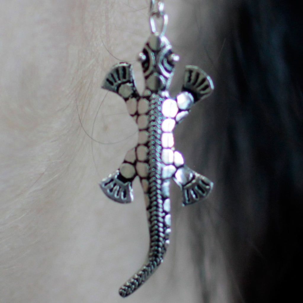 Emmy Jane Boutique Thai Silver Lizard Earrings - 925 Silver Geko Design