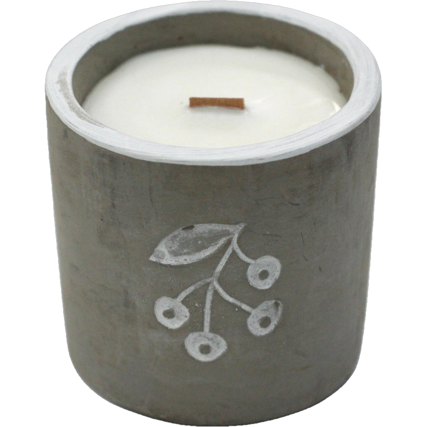 Emmy Jane Boutique Concrete Wooden Wick Soy Wax Candles - Long Burning - 6 Great Scents
