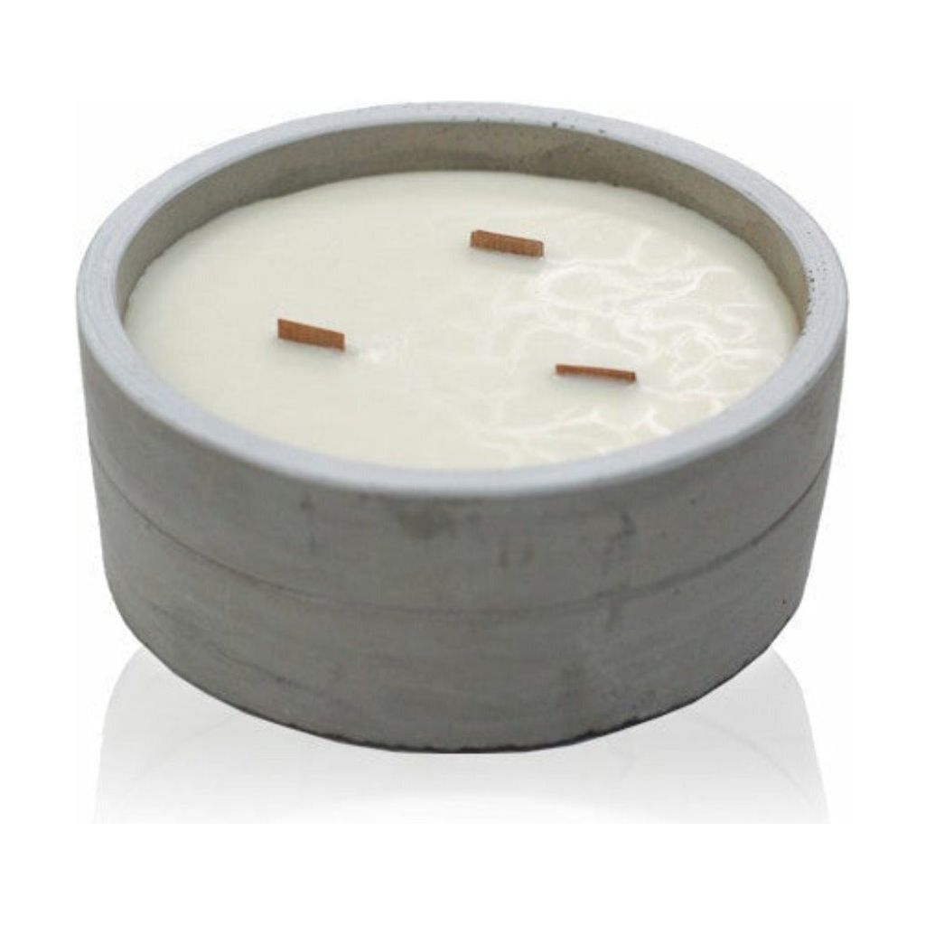 Emmy Jane Boutique Concrete Wooden Wick Soy Wax Candles - Long Burning - 6 Great Scents