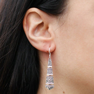 Emmy Jane Boutique Bali Jewellery - Handmade Silver & Gold Earrings - Tribal Drops