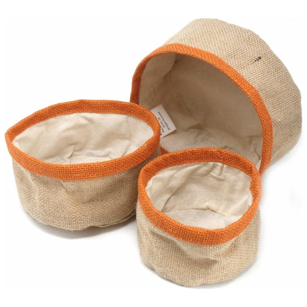 Emmy Jane Boutique Eco Friendly Storage - Set of 3 Natural Jute Baskets - Choice of 4 Colours