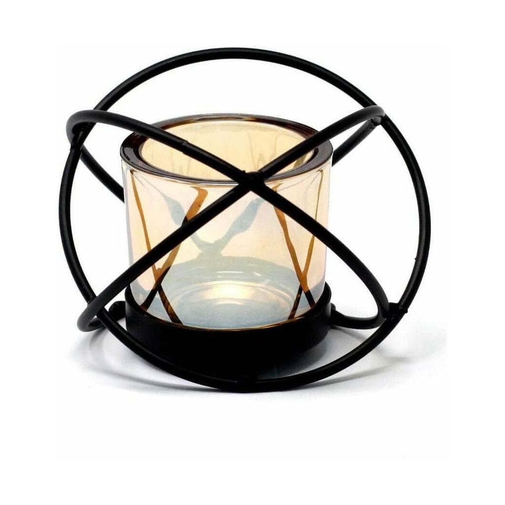 Emmy Jane Boutique Iron Votive Tea Light Candle Holder - 1 Cup Single Ball - Black