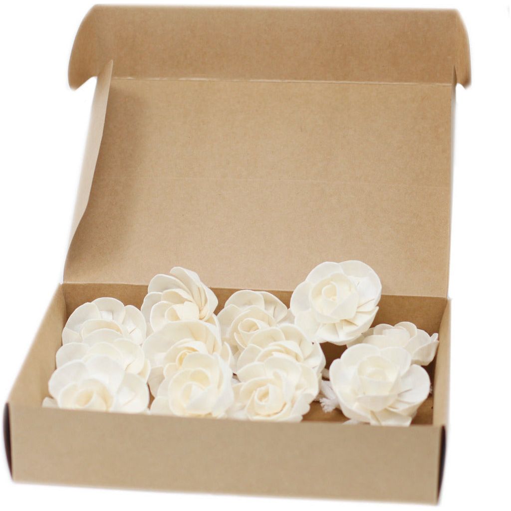 Emmy Jane Boutique Natural Diffuser Flowers - Handmade from Sola Wood - Pack of 12